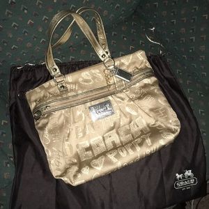 Coach gold poppy bag with dust cover